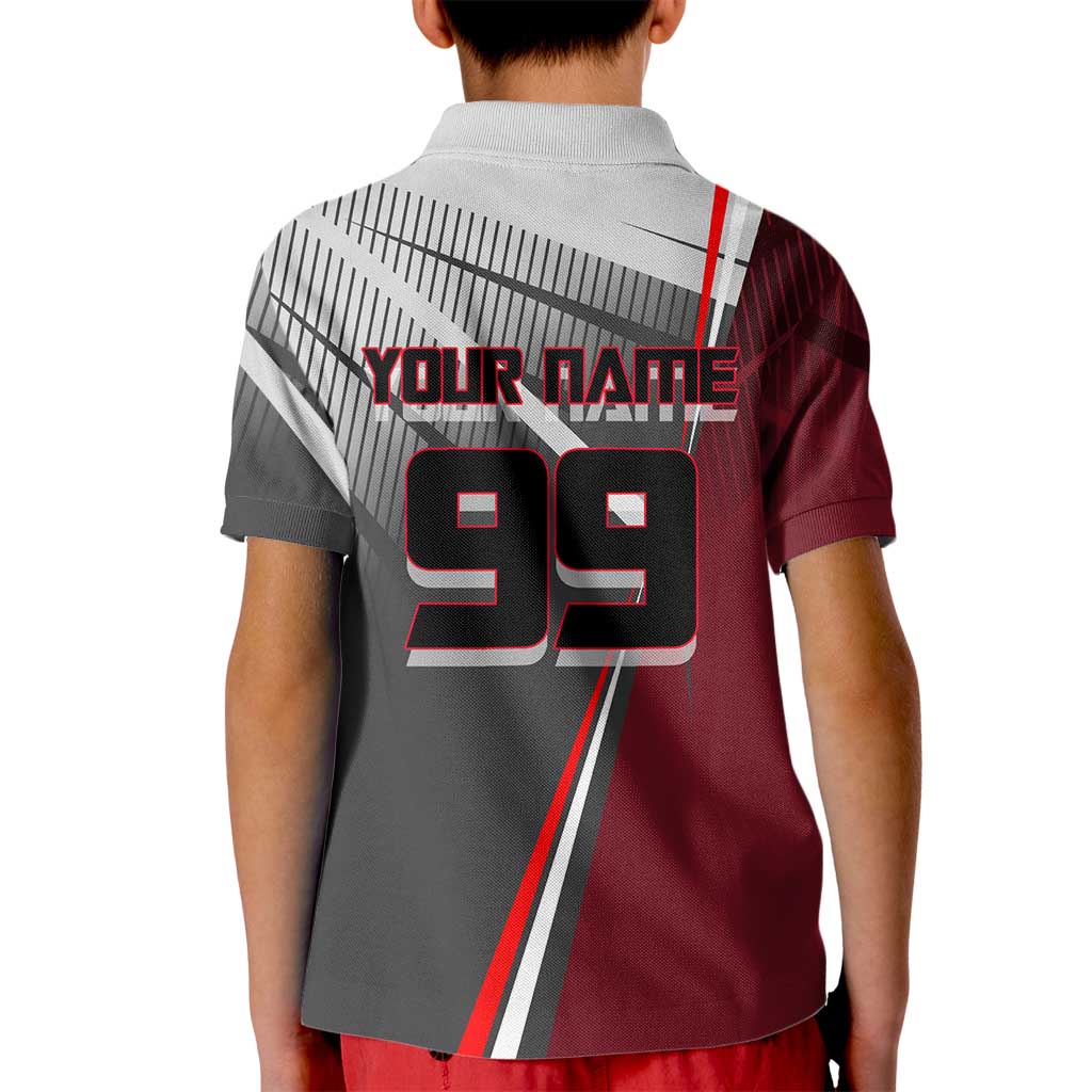 Personalized Choso Jujutsu Kaisen Kid Polo Shirt with Red Gradient and Dynamic Kick Design