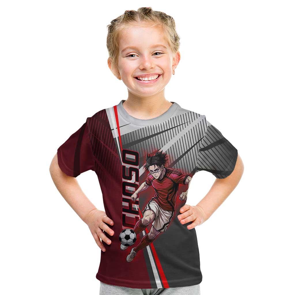 Personalized Choso Jujutsu Kaisen Kid T Shirt with Red Gradient and Dynamic Kick Design