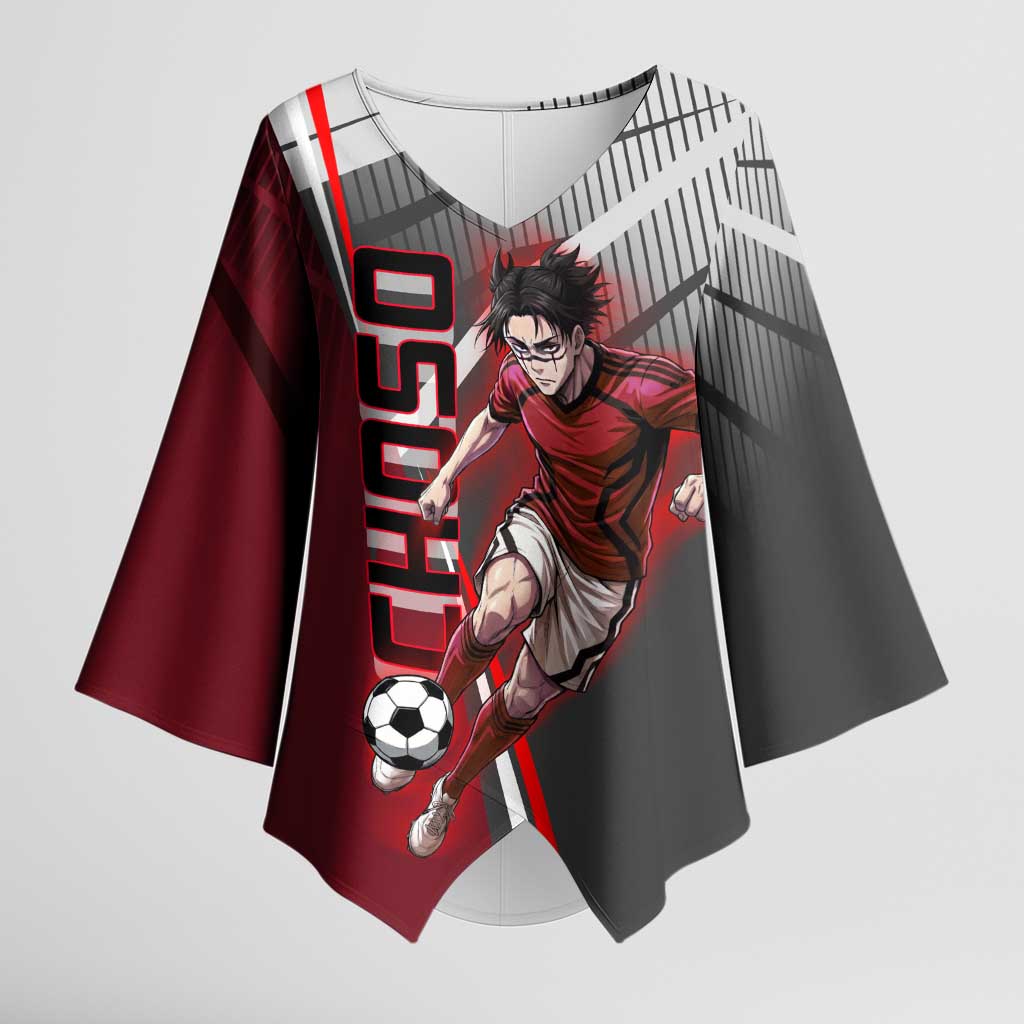 Personalized Choso Jujutsu Kaisen Kimono Sleeve Blouse with Red Gradient and Dynamic Kick Design