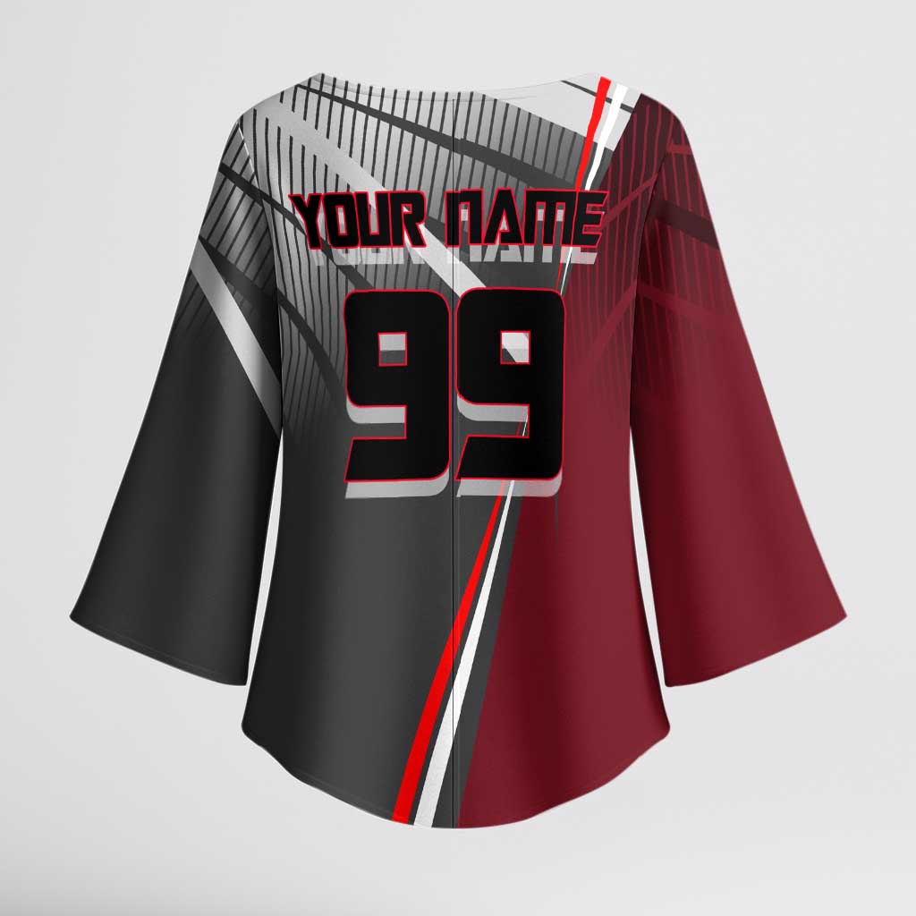 Personalized Choso Jujutsu Kaisen Kimono Sleeve Blouse with Red Gradient and Dynamic Kick Design