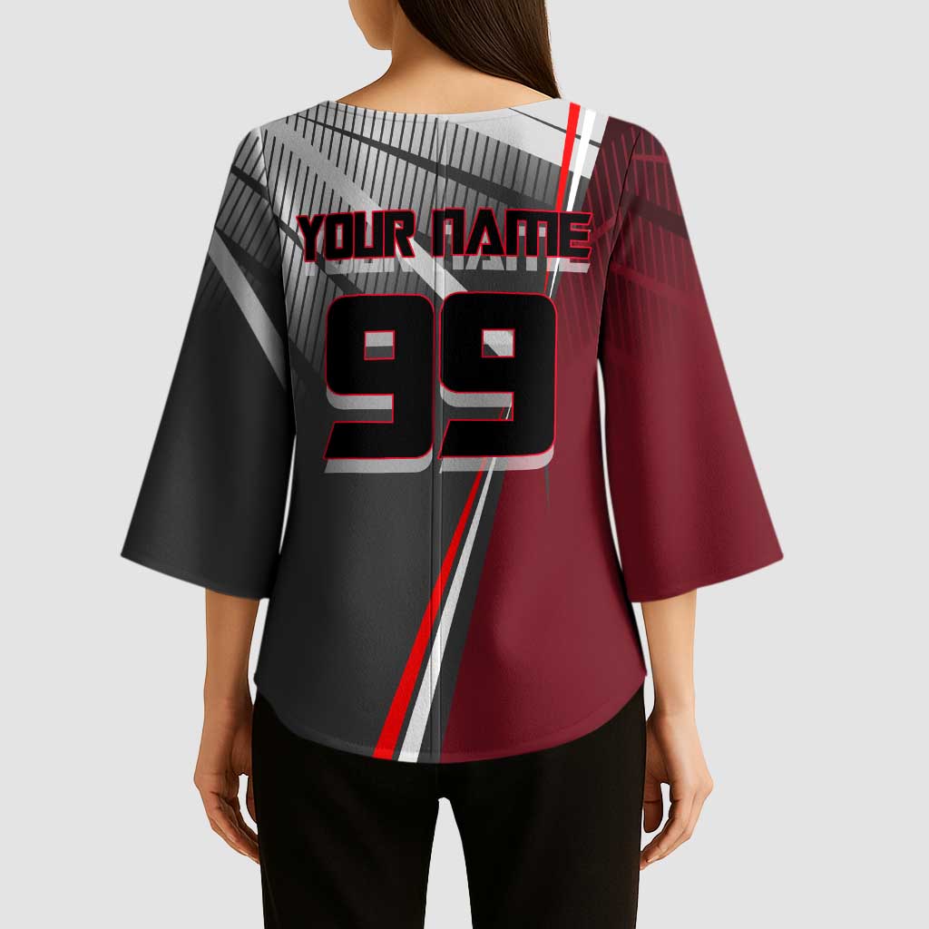 Personalized Choso Jujutsu Kaisen Kimono Sleeve Blouse with Red Gradient and Dynamic Kick Design