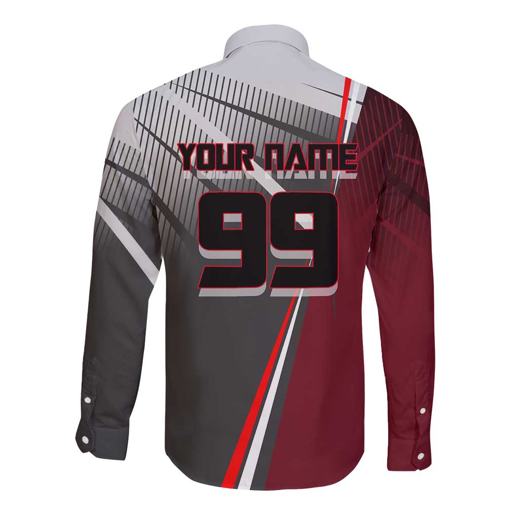 Personalized Choso Jujutsu Kaisen Long Sleeve Button Shirt with Red Gradient and Dynamic Kick Design