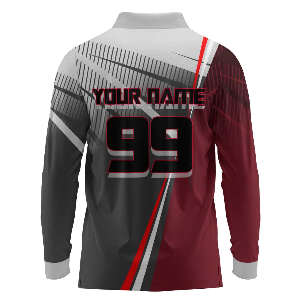 Personalized Choso Jujutsu Kaisen Long Sleeve Polo Shirt with Red Gradient and Dynamic Kick Design