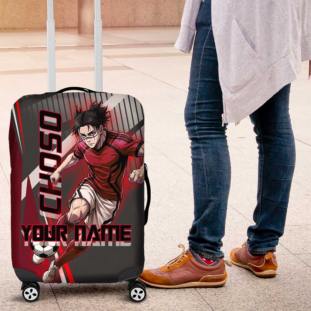 Personalized Choso Jujutsu Kaisen Luggage Cover with Red Gradient and Dynamic Kick Design