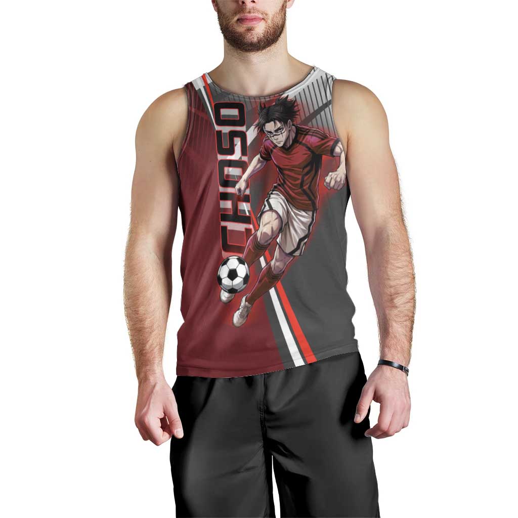 Personalized Choso Jujutsu Kaisen Men Tank Top with Red Gradient and Dynamic Kick Design