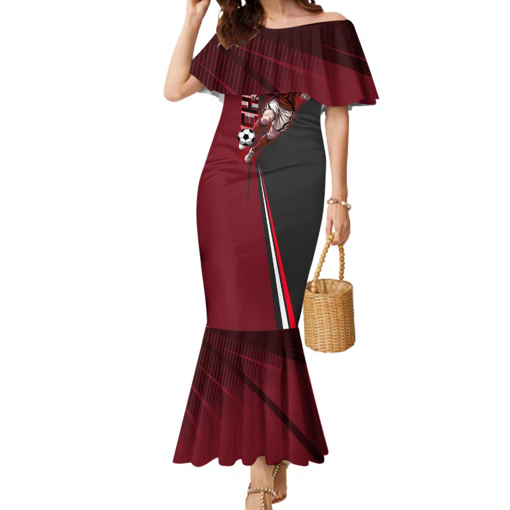 Personalized Choso Jujutsu Kaisen Mermaid Dress with Red Gradient and Dynamic Kick Design