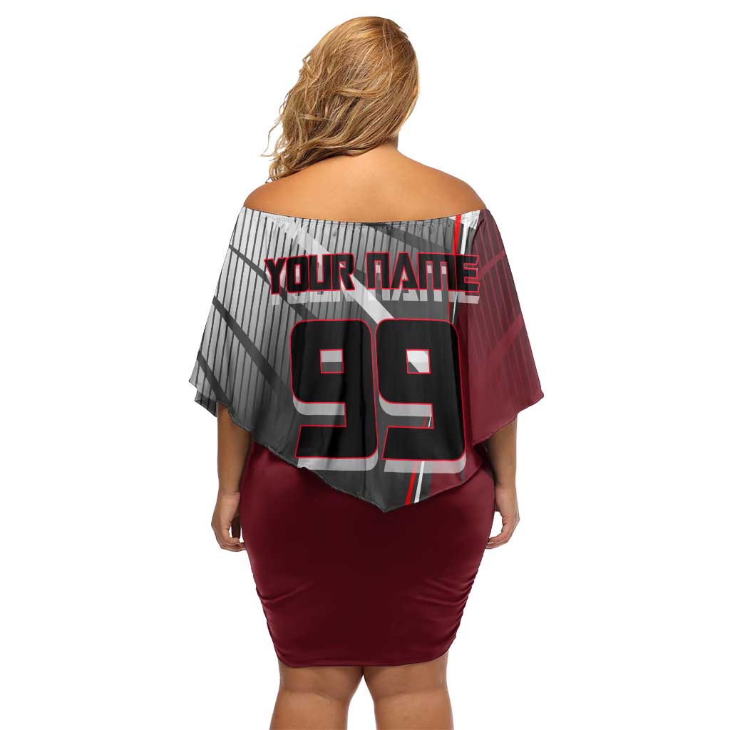 Personalized Choso Jujutsu Kaisen Off Shoulder Short Dress with Red Gradient and Dynamic Kick Design