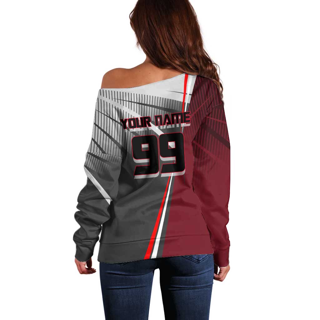 Personalized Choso Jujutsu Kaisen Off Shoulder Sweater with Red Gradient and Dynamic Kick Design