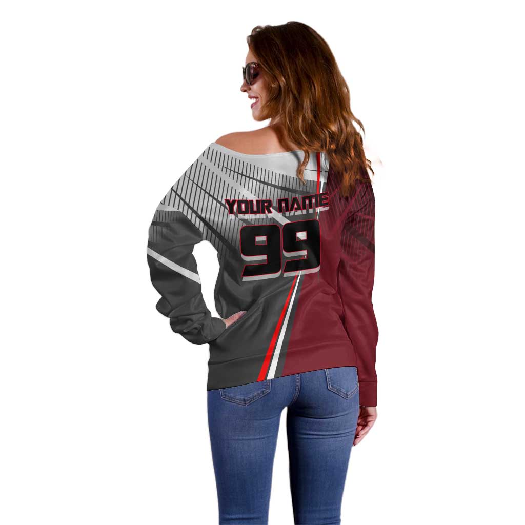 Personalized Choso Jujutsu Kaisen Off Shoulder Sweater with Red Gradient and Dynamic Kick Design