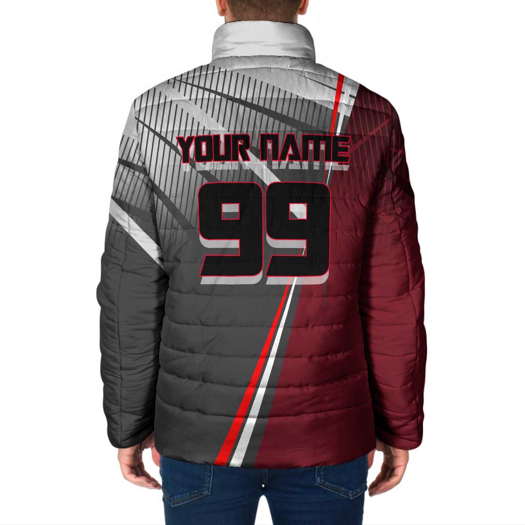 Personalized Choso Jujutsu Kaisen Padded Jacket with Red Gradient and Dynamic Kick Design