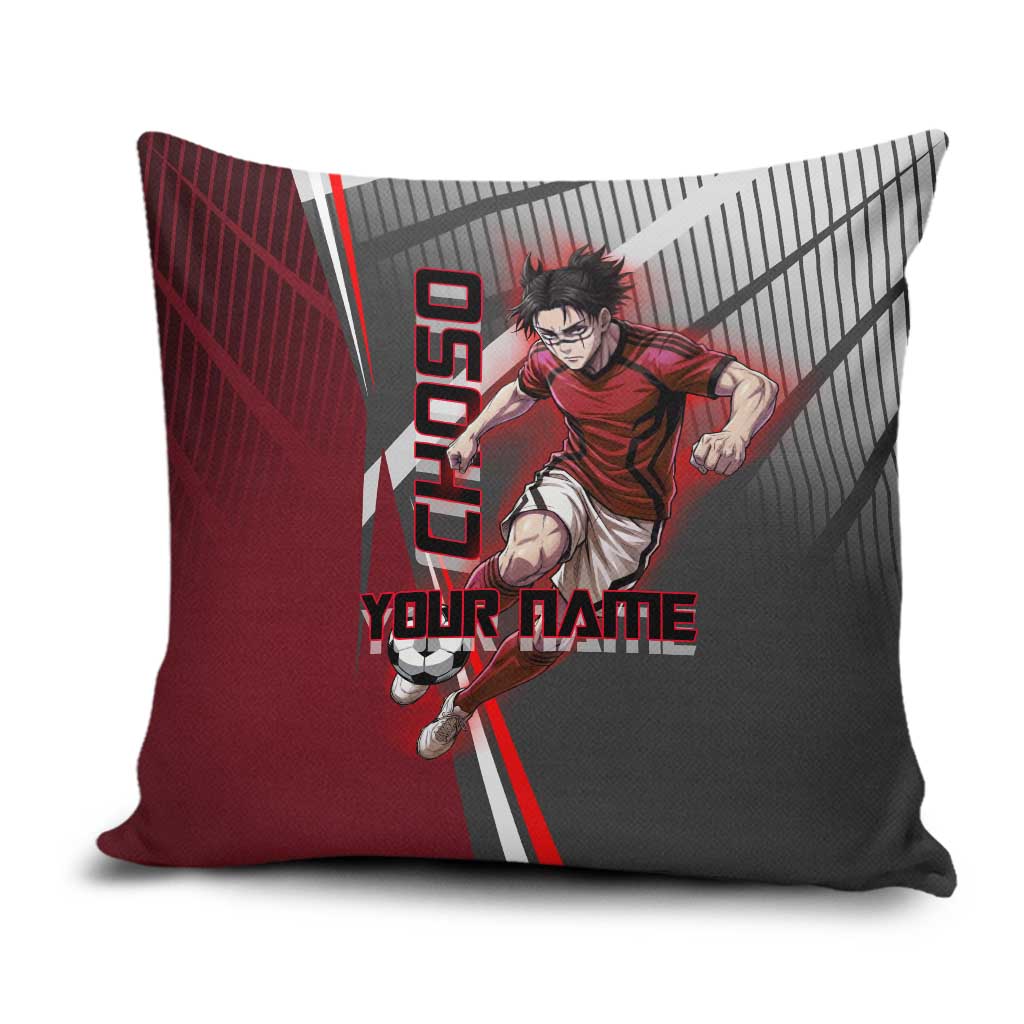 Personalized Choso Jujutsu Kaisen Pillow Cover with Red Gradient and Dynamic Kick Design