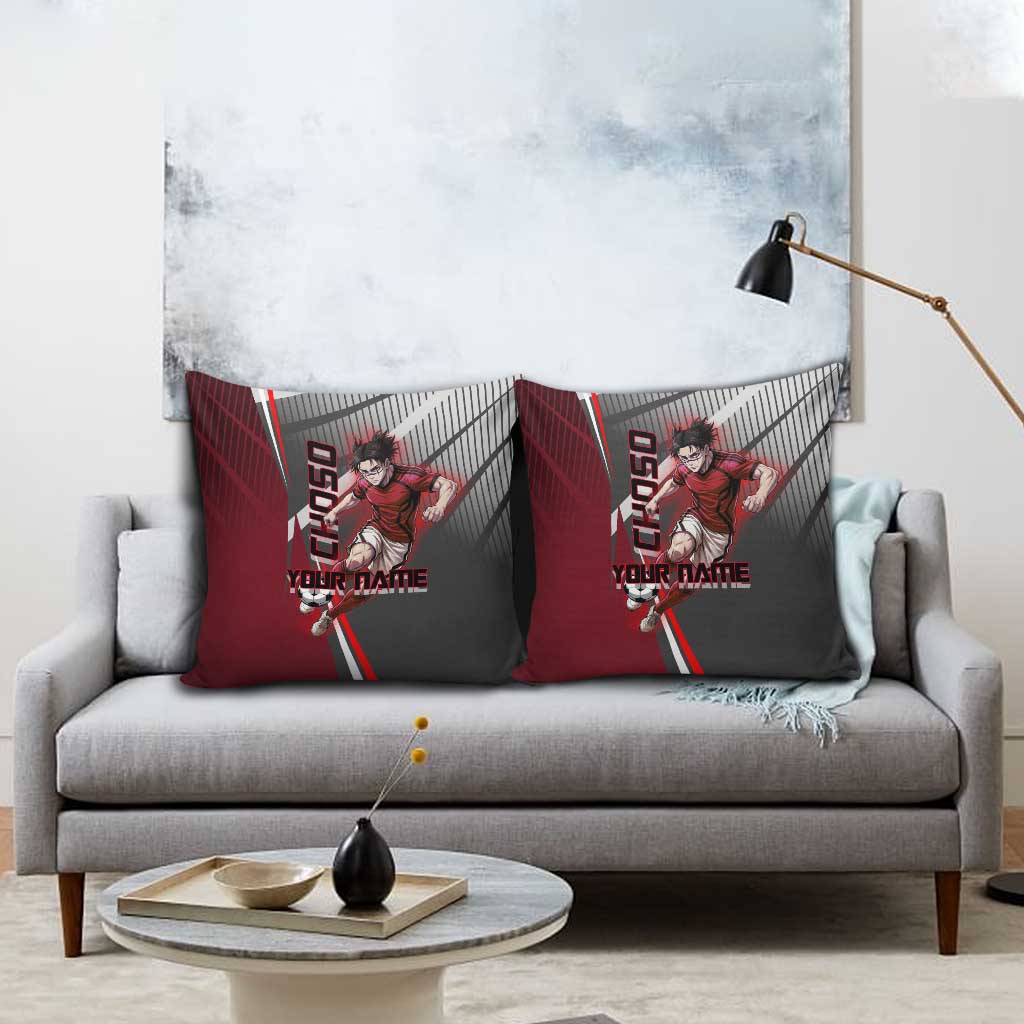 Personalized Choso Jujutsu Kaisen Pillow Cover with Red Gradient and Dynamic Kick Design