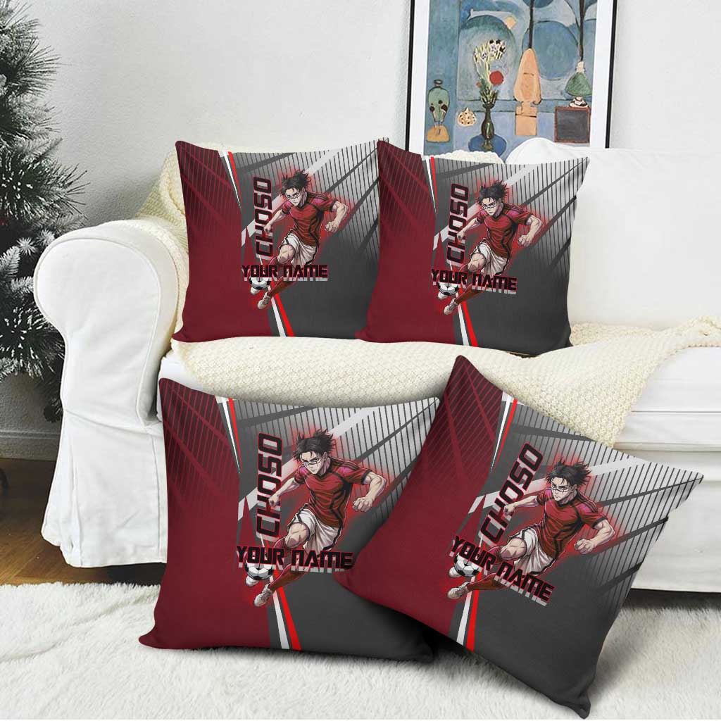 Personalized Choso Jujutsu Kaisen Pillow Cover with Red Gradient and Dynamic Kick Design