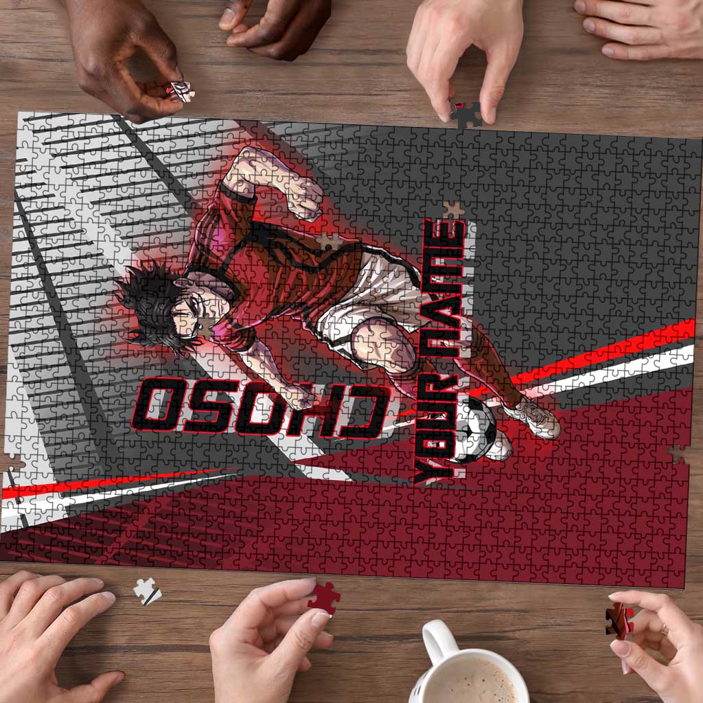 Personalized Choso Jujutsu Kaisen Puzzle with Red Gradient and Dynamic Kick Design