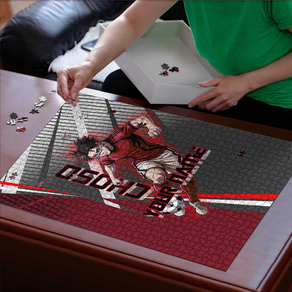 Personalized Choso Jujutsu Kaisen Puzzle with Red Gradient and Dynamic Kick Design