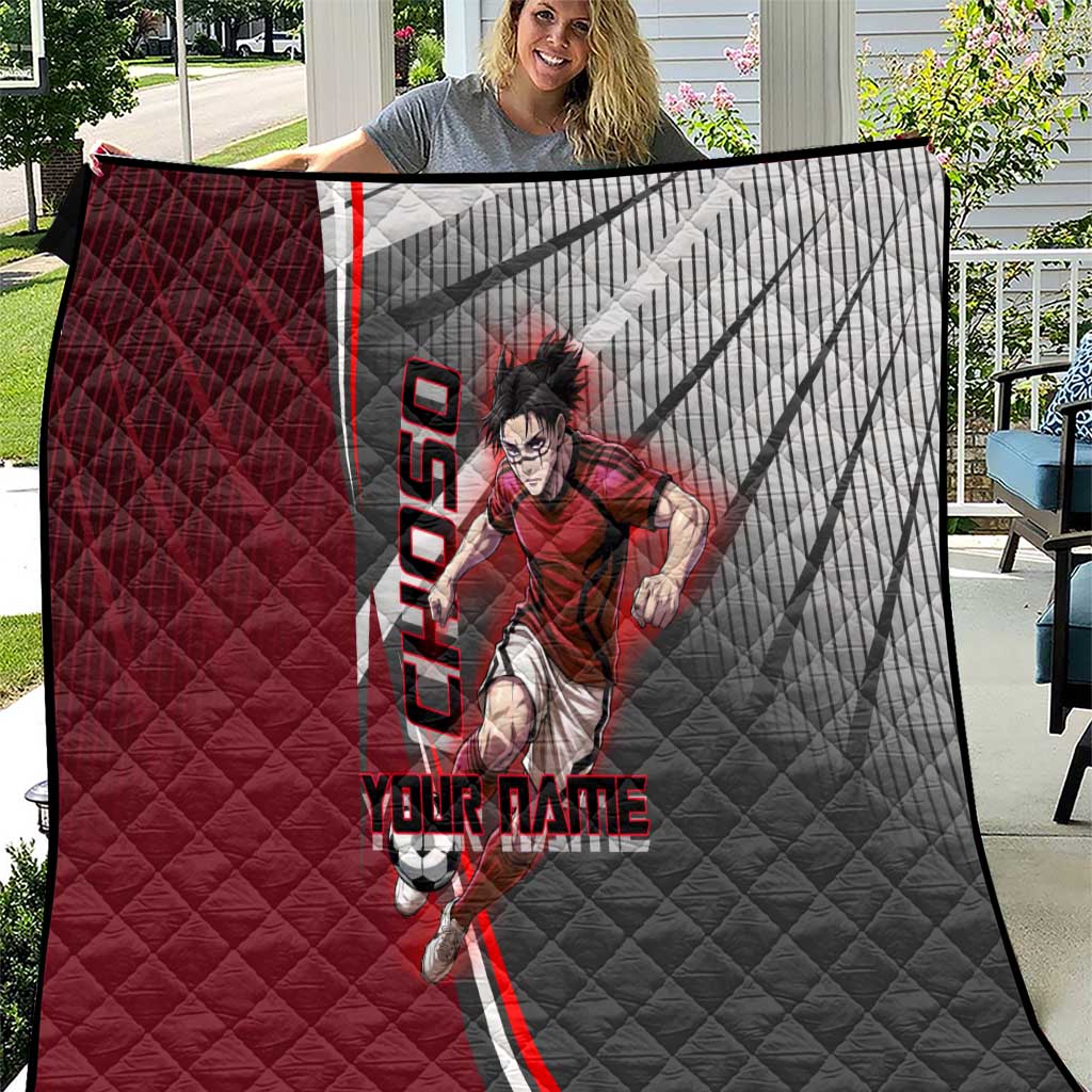 Personalized Choso Jujutsu Kaisen Quilt with Red Gradient and Dynamic Kick Design