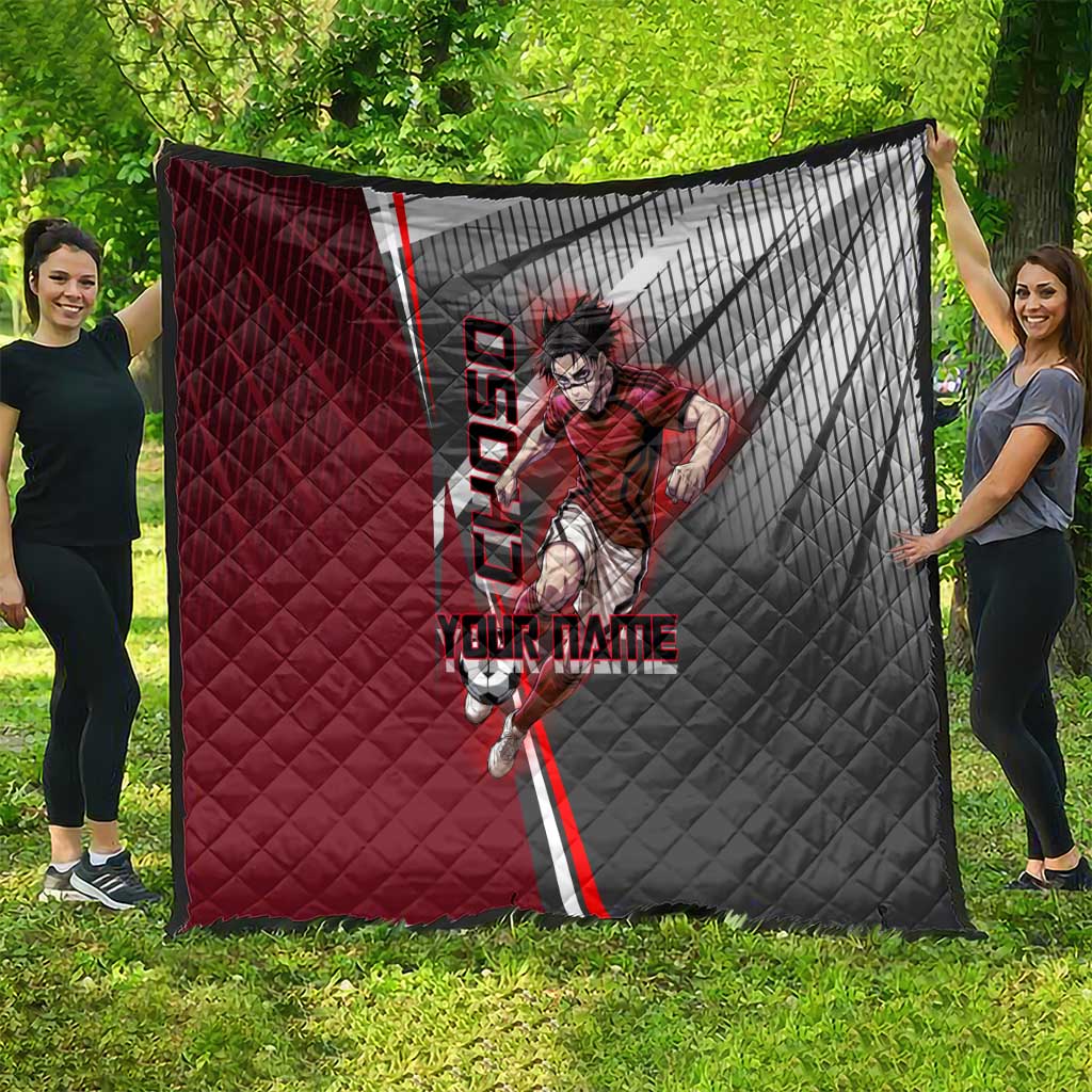 Personalized Choso Jujutsu Kaisen Quilt with Red Gradient and Dynamic Kick Design