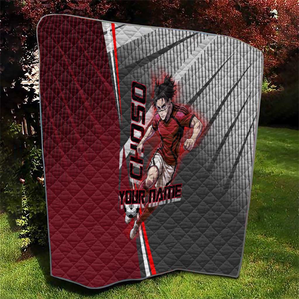 Personalized Choso Jujutsu Kaisen Quilt with Red Gradient and Dynamic Kick Design