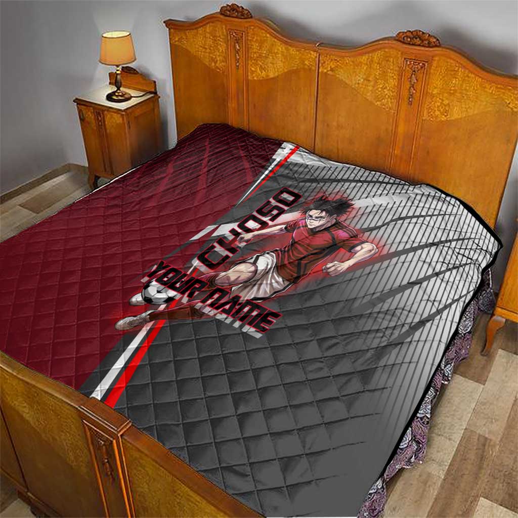 Personalized Choso Jujutsu Kaisen Quilt with Red Gradient and Dynamic Kick Design