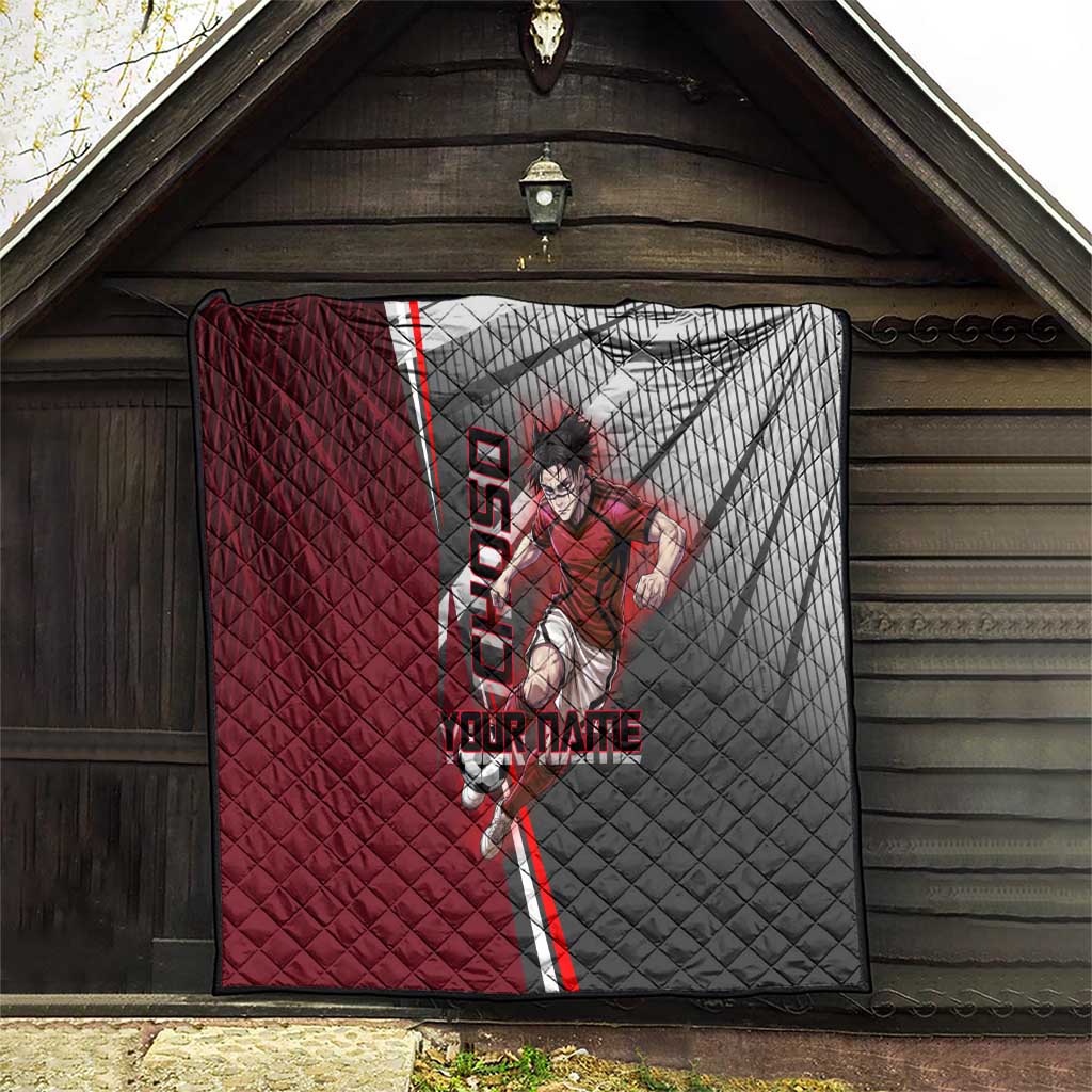 Personalized Choso Jujutsu Kaisen Quilt with Red Gradient and Dynamic Kick Design