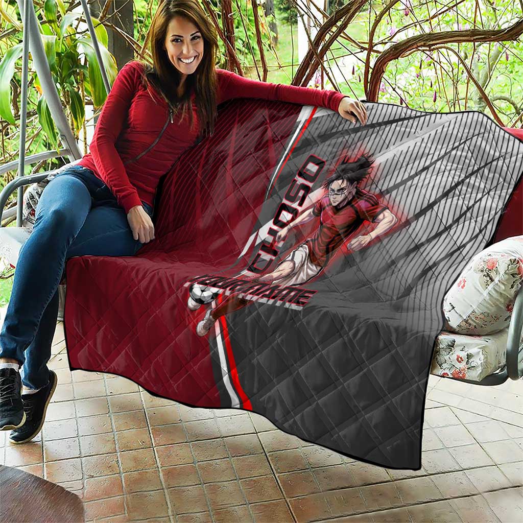 Personalized Choso Jujutsu Kaisen Quilt with Red Gradient and Dynamic Kick Design