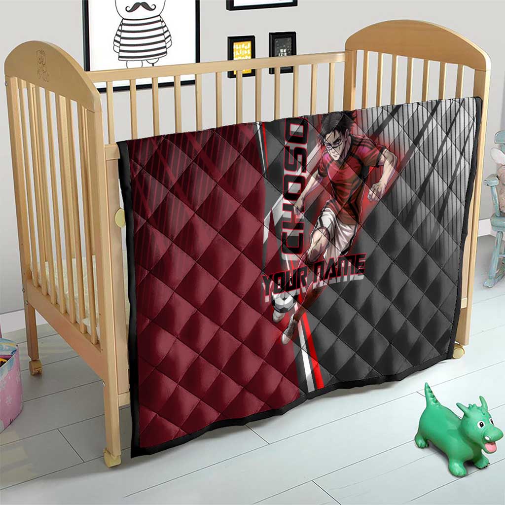 Personalized Choso Jujutsu Kaisen Quilt with Red Gradient and Dynamic Kick Design