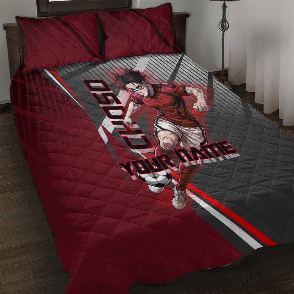 Personalized Choso Jujutsu Kaisen Quilt Bed Set with Red Gradient and Dynamic Kick Design