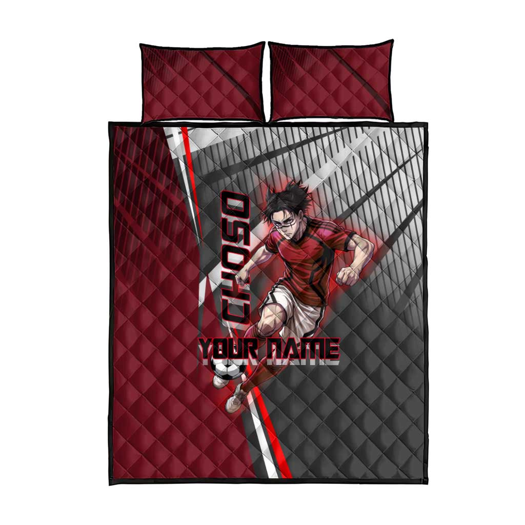 Personalized Choso Jujutsu Kaisen Quilt Bed Set with Red Gradient and Dynamic Kick Design