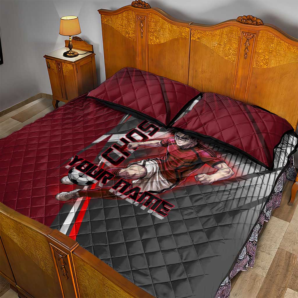 Personalized Choso Jujutsu Kaisen Quilt Bed Set with Red Gradient and Dynamic Kick Design
