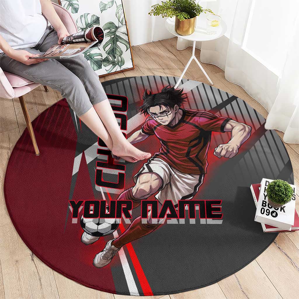Personalized Choso Jujutsu Kaisen Round Carpet with Red Gradient and Dynamic Kick Design