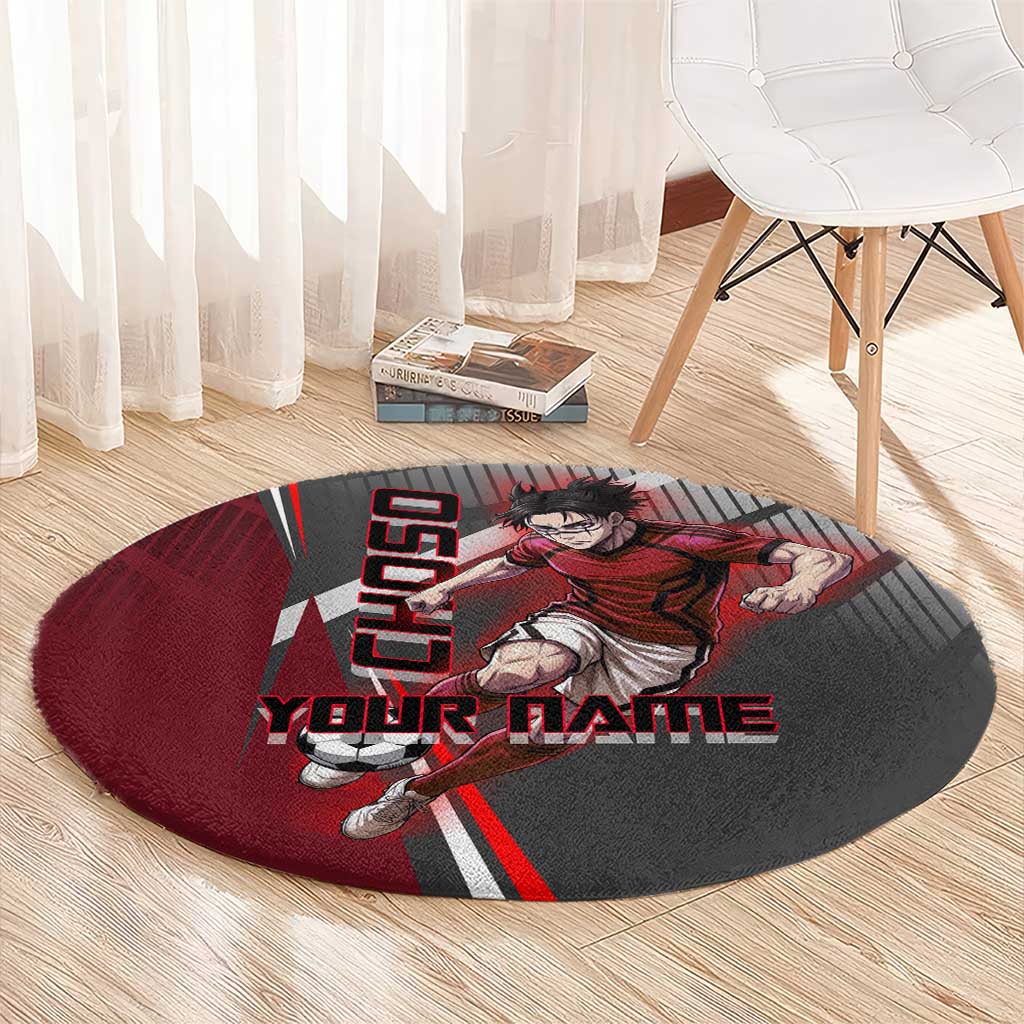 Personalized Choso Jujutsu Kaisen Round Carpet with Red Gradient and Dynamic Kick Design