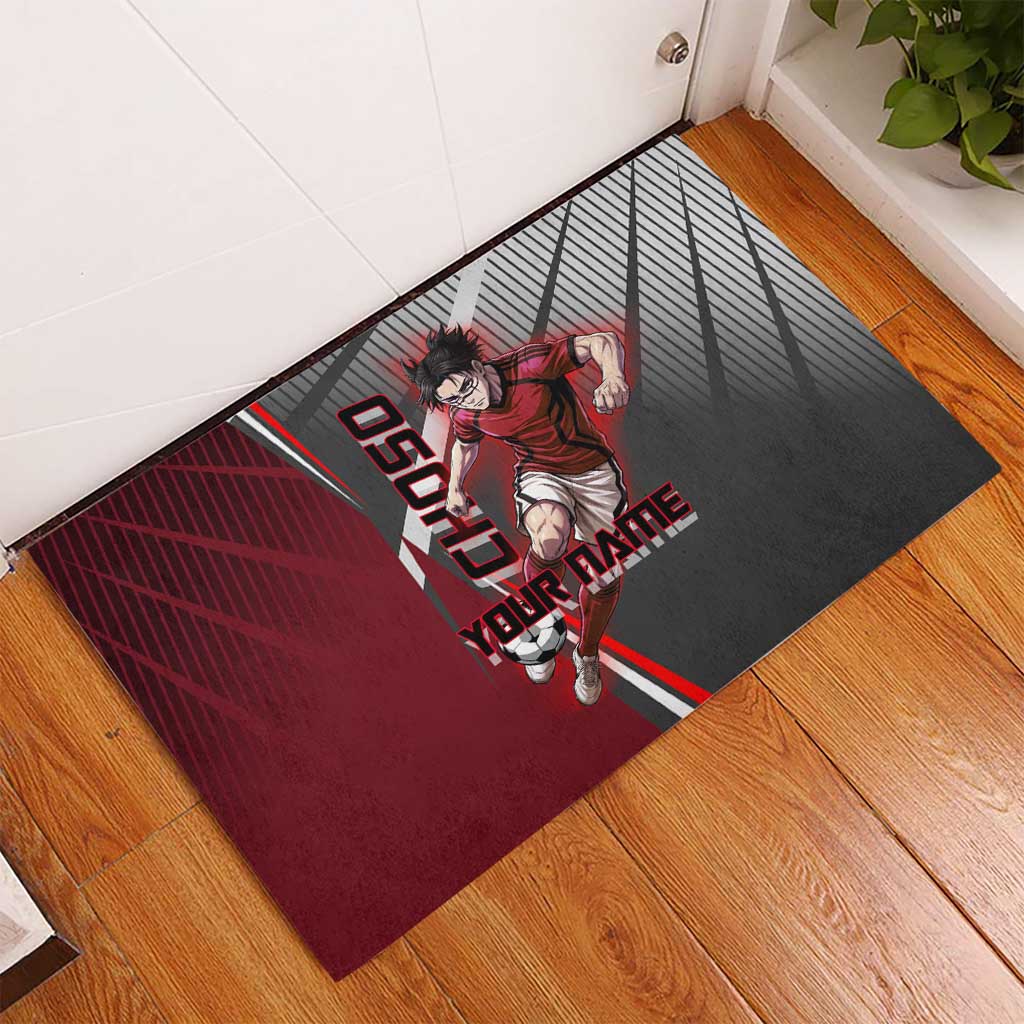 Personalized Choso Jujutsu Kaisen Rubber Doormat with Red Gradient and Dynamic Kick Design