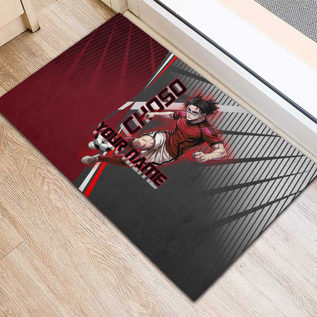Personalized Choso Jujutsu Kaisen Rubber Doormat with Red Gradient and Dynamic Kick Design