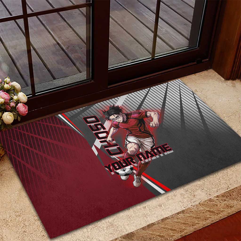 Personalized Choso Jujutsu Kaisen Rubber Doormat with Red Gradient and Dynamic Kick Design