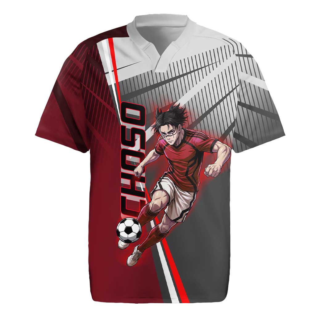 Personalized Choso Jujutsu Kaisen Rugby Jersey with Red Gradient and Dynamic Kick Design