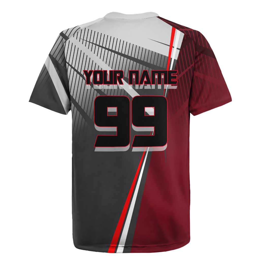 Personalized Choso Jujutsu Kaisen Rugby Jersey with Red Gradient and Dynamic Kick Design