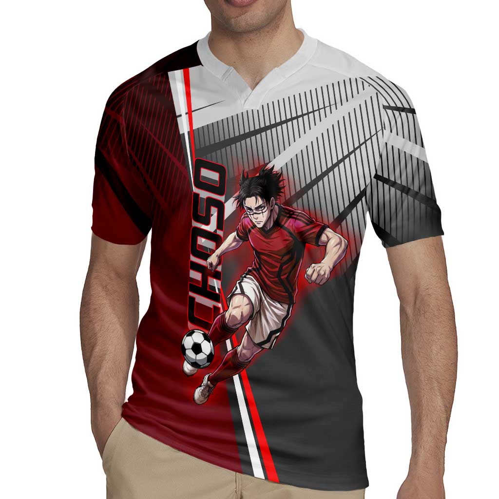 Personalized Choso Jujutsu Kaisen Rugby Jersey with Red Gradient and Dynamic Kick Design