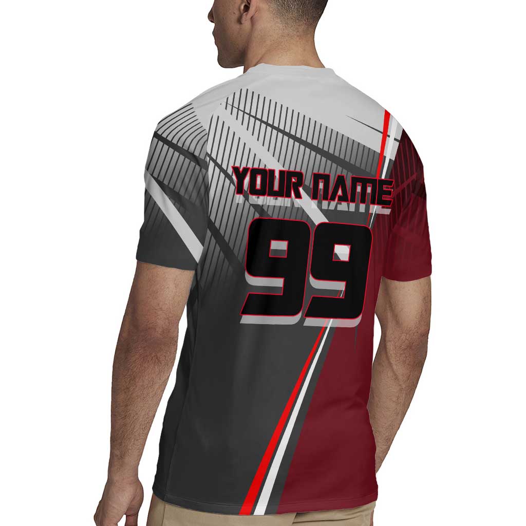 Personalized Choso Jujutsu Kaisen Rugby Jersey with Red Gradient and Dynamic Kick Design