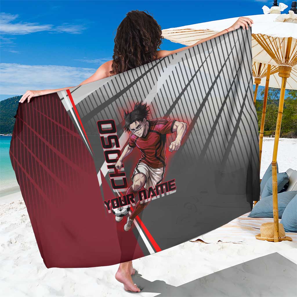 Personalized Choso Jujutsu Kaisen Sarong with Red Gradient and Dynamic Kick Design