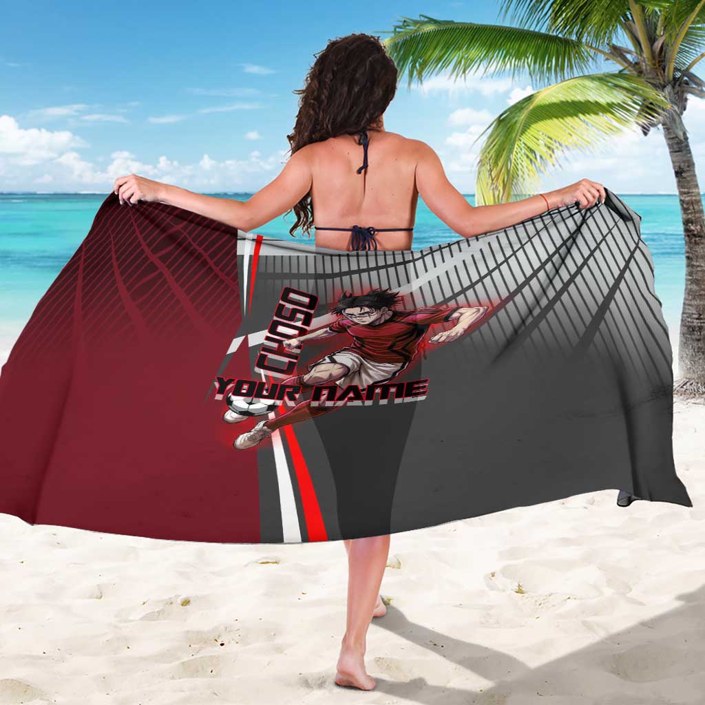 Personalized Choso Jujutsu Kaisen Sarong with Red Gradient and Dynamic Kick Design