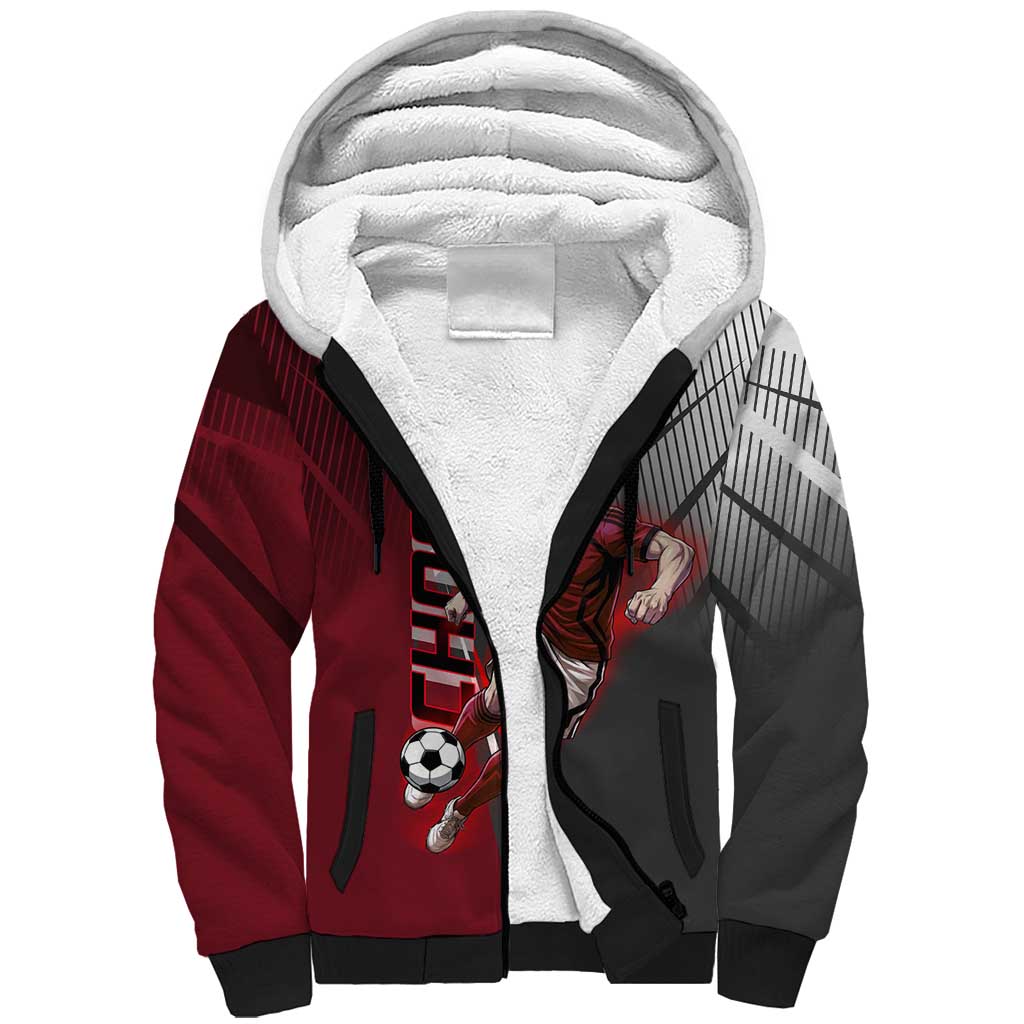 Personalized Choso Jujutsu Kaisen Sherpa Hoodie with Red Gradient and Dynamic Kick Design