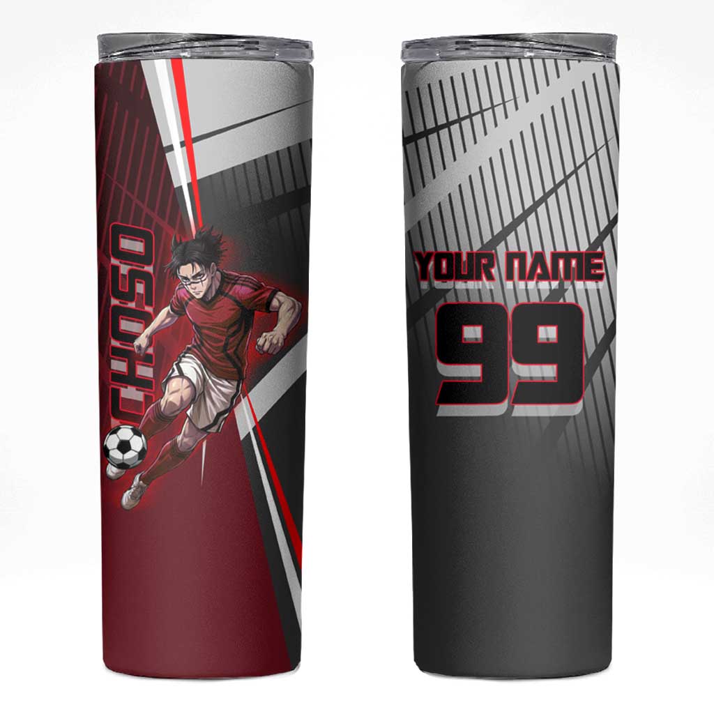 Personalized Choso Jujutsu Kaisen Skinny Tumbler with Red Gradient and Dynamic Kick Design