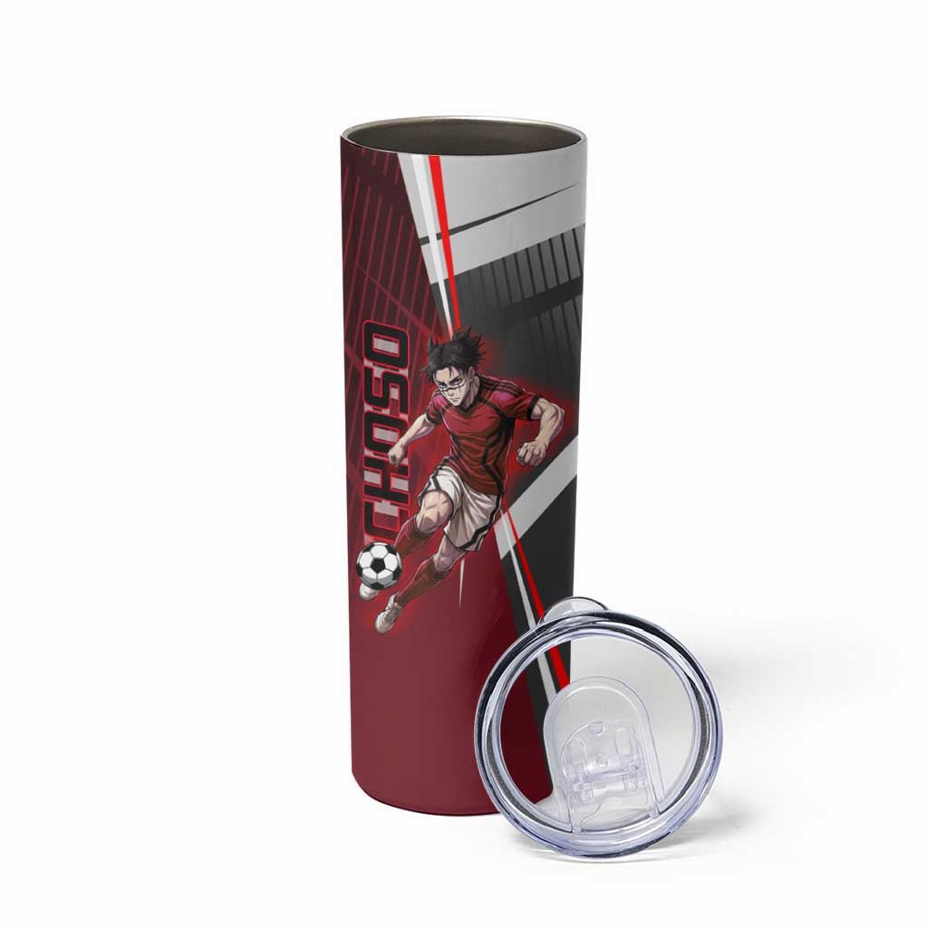 Personalized Choso Jujutsu Kaisen Skinny Tumbler with Red Gradient and Dynamic Kick Design