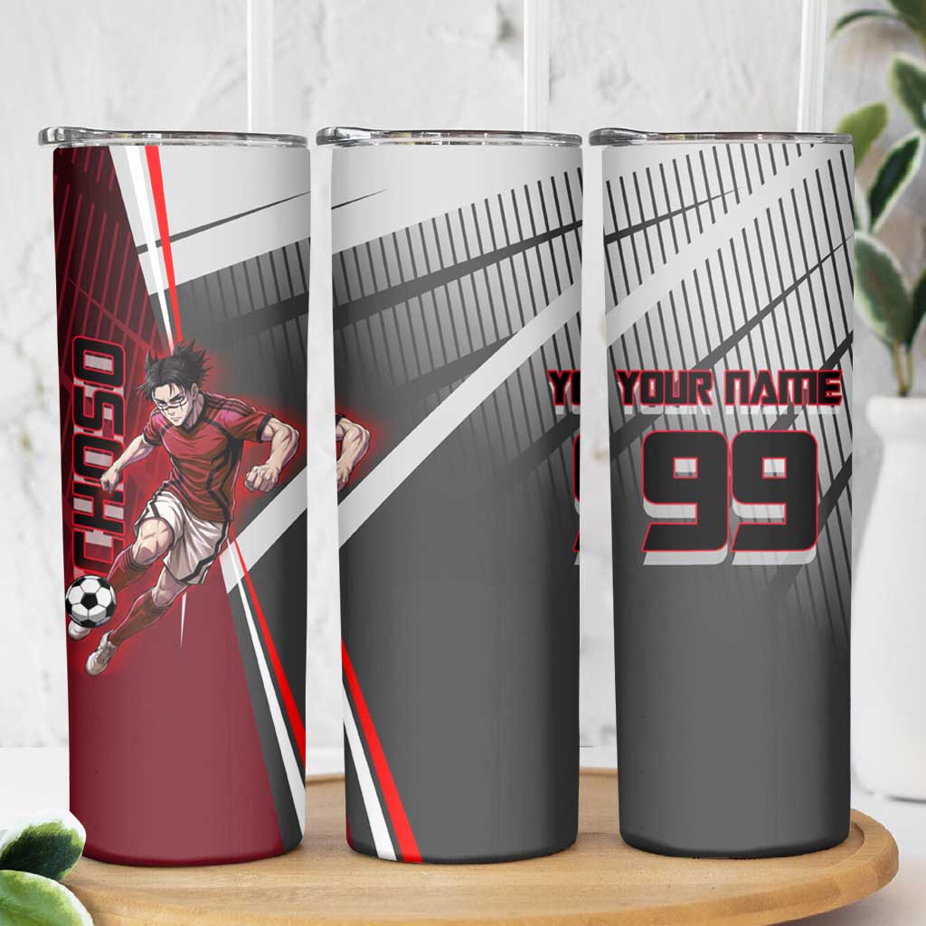 Personalized Choso Jujutsu Kaisen Skinny Tumbler with Red Gradient and Dynamic Kick Design