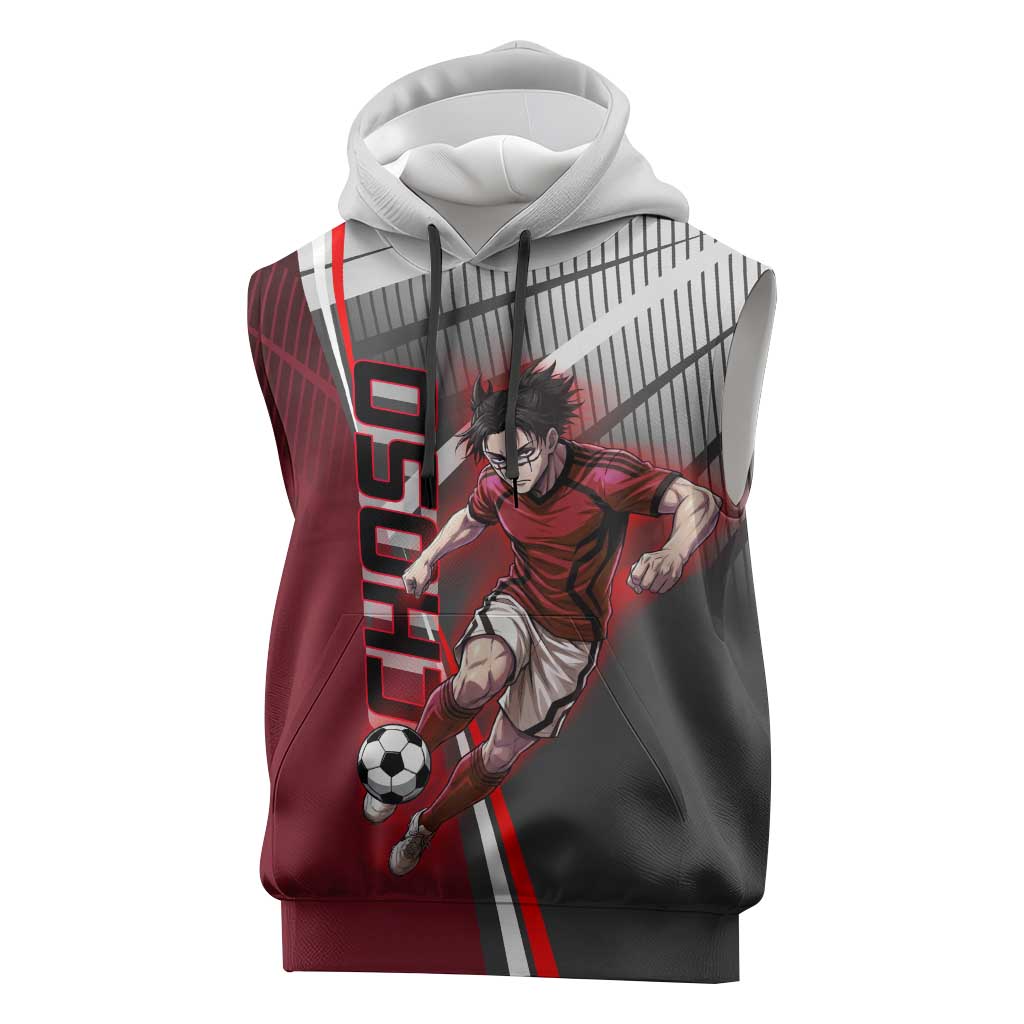 Personalized Choso Jujutsu Kaisen Sleeveless Hoodie with Red Gradient and Dynamic Kick Design