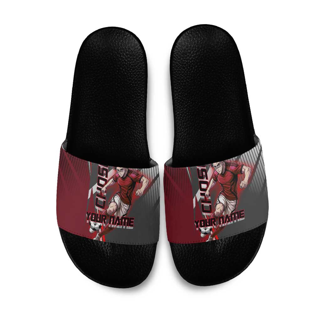 Personalized Choso Jujutsu Kaisen Slide Sandals with Red Gradient and Dynamic Kick Design