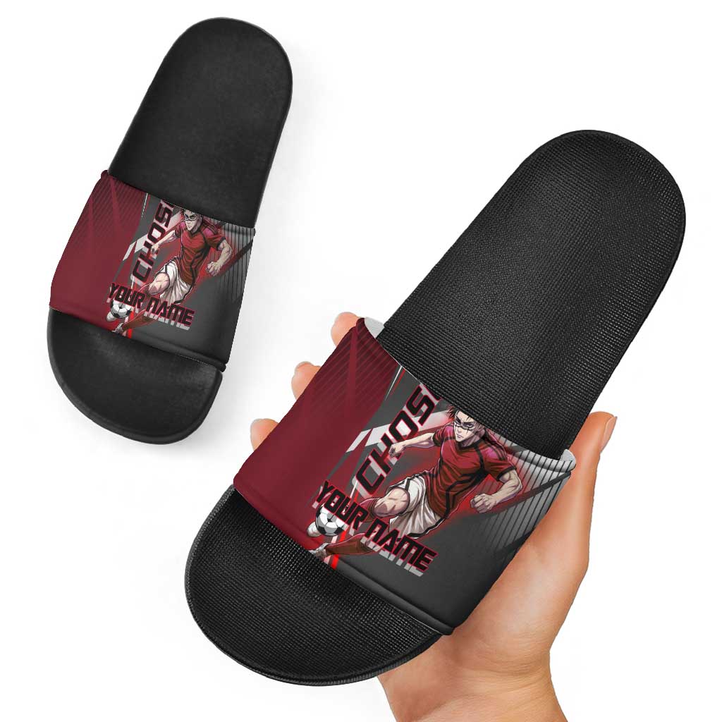 Personalized Choso Jujutsu Kaisen Slide Sandals with Red Gradient and Dynamic Kick Design