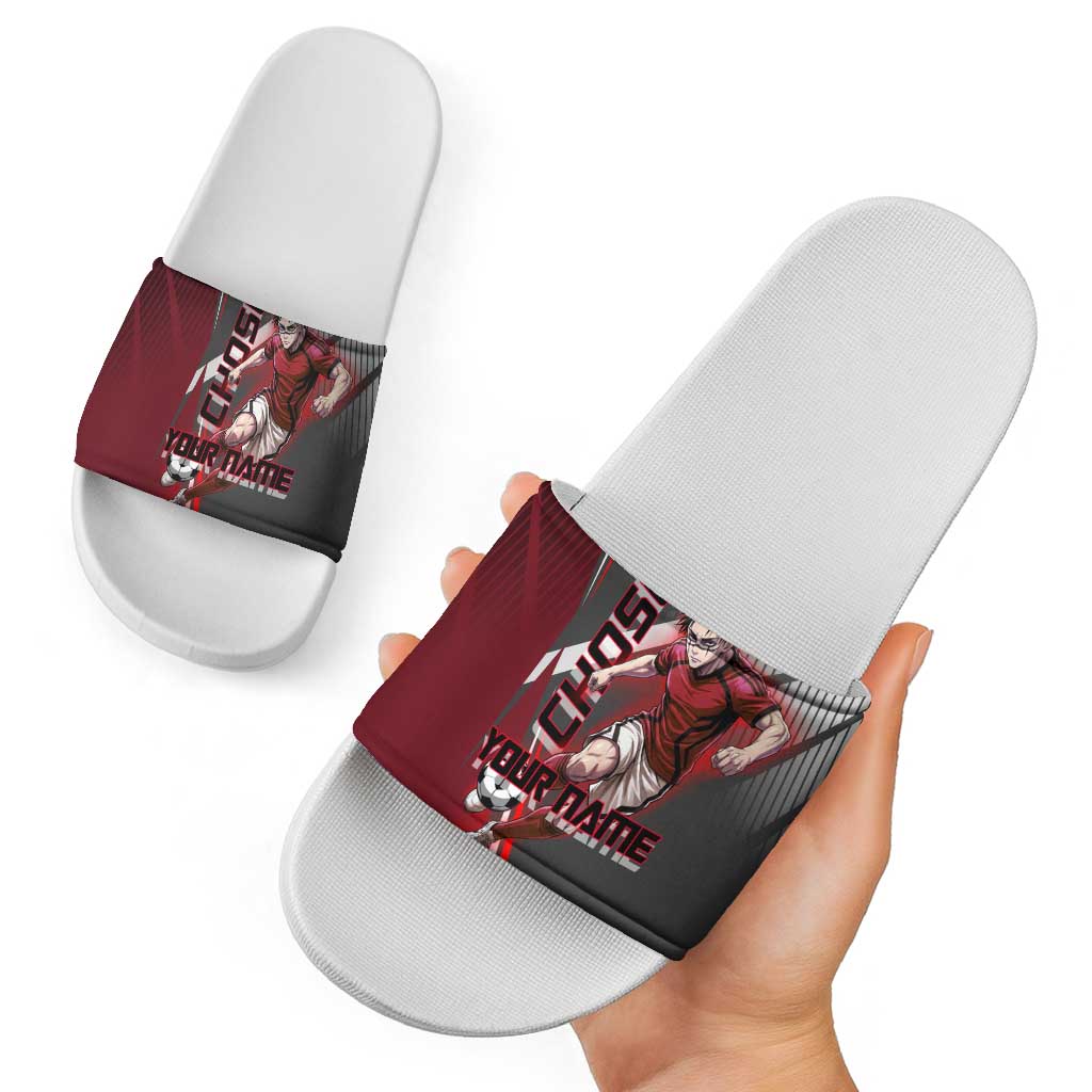Personalized Choso Jujutsu Kaisen Slide Sandals with Red Gradient and Dynamic Kick Design
