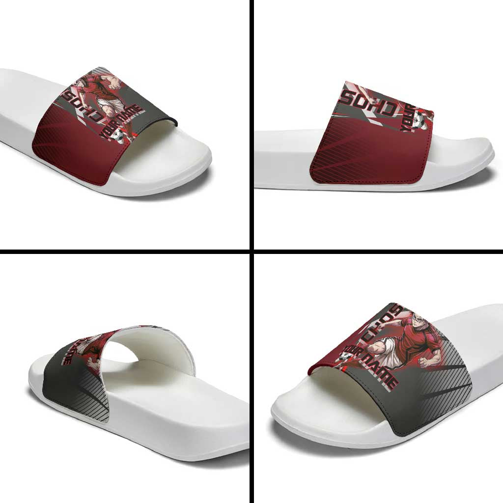 Personalized Choso Jujutsu Kaisen Slide Sandals with Red Gradient and Dynamic Kick Design