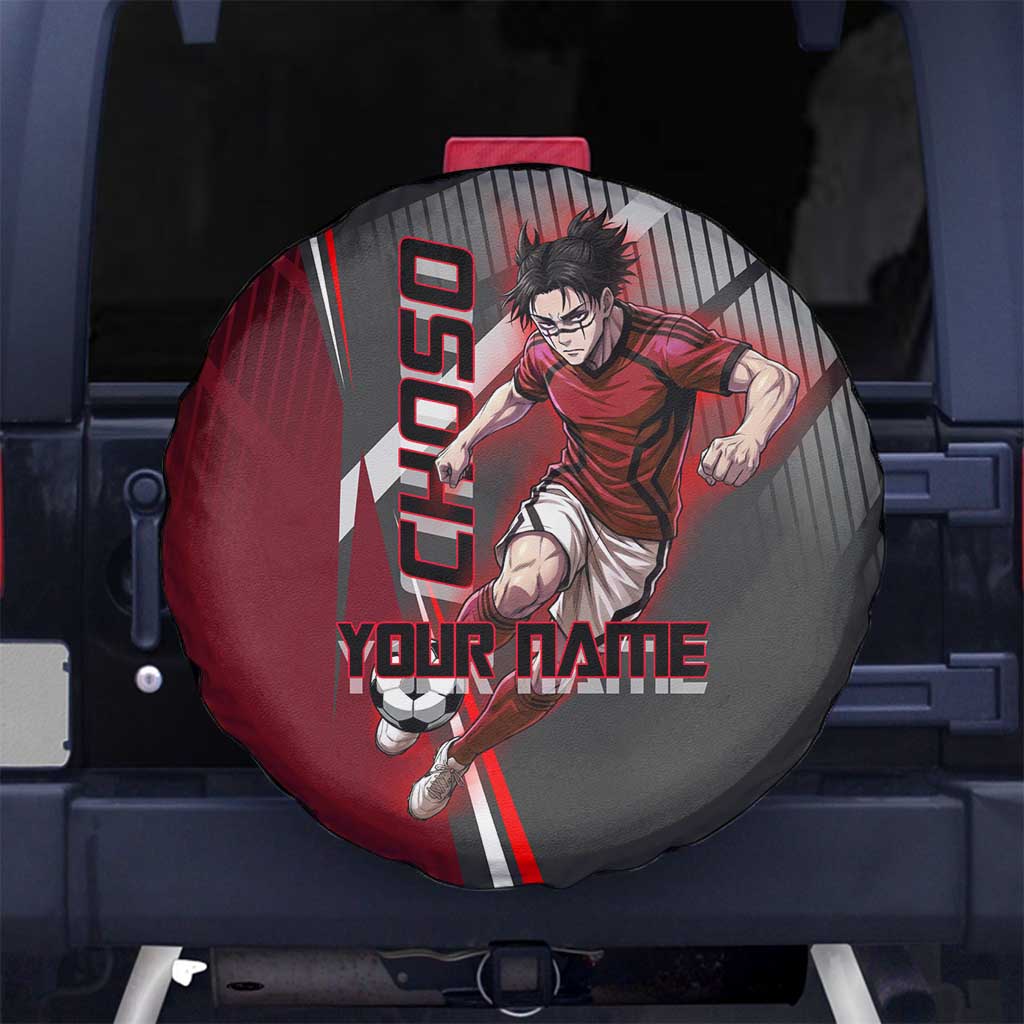 Personalized Choso Jujutsu Kaisen Spare Tire Cover with Red Gradient and Dynamic Kick Design